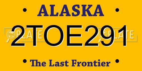 2TOE291 Alaska License Plate