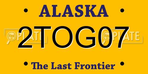 2TOG07 Alaska License Plate