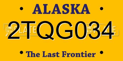 2TQG034 Alaska License Plate