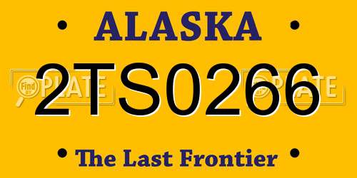 2TS0266 Alaska License Plate