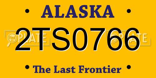 2TS0766 Alaska License Plate