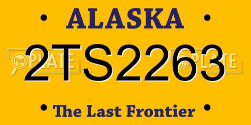 2TS2263 Alaska License Plate