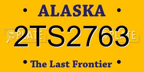2TS2763 Alaska License Plate