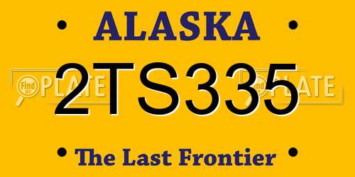 2TS335 Alaska License Plate