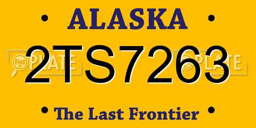 2TS7263 Alaska License Plate