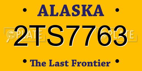 2TS7763 Alaska License Plate
