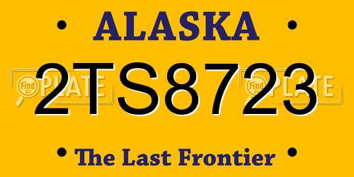 2TS8723 Alaska License Plate