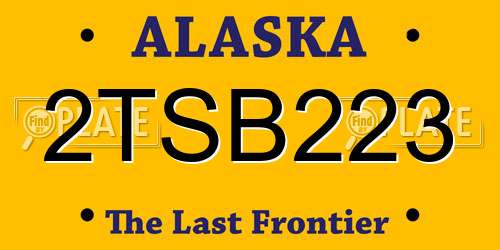 2TSB223 Alaska License Plate
