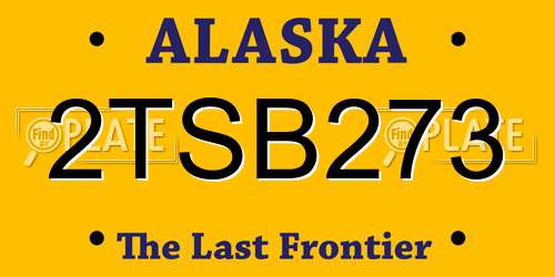 2TSB273 Alaska License Plate
