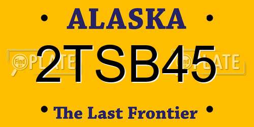2TSB45 Alaska License Plate