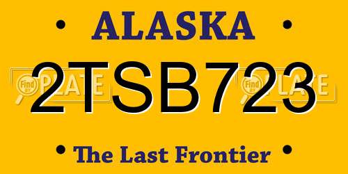 2TSB723 Alaska License Plate