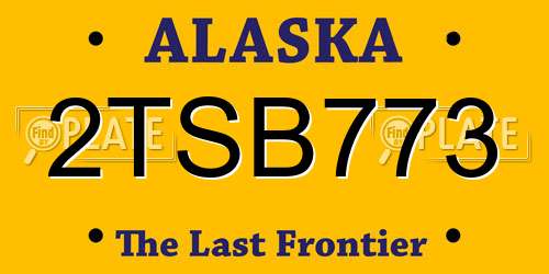 2TSB773 Alaska License Plate