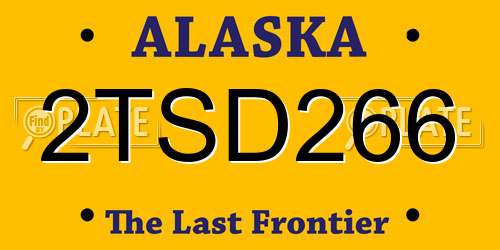 2TSD266 Alaska License Plate
