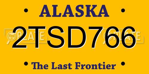 2TSD766 Alaska License Plate