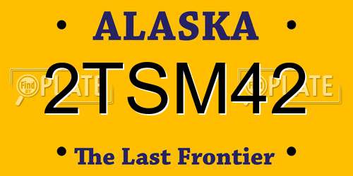 2TSM42 Alaska License Plate