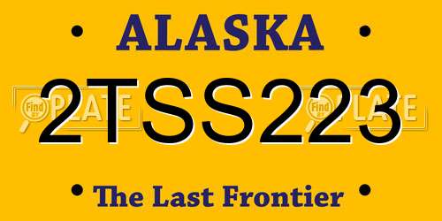 2TSS223 Alaska License Plate