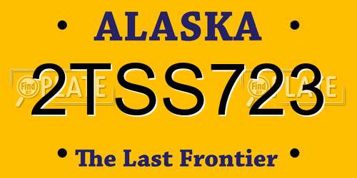 2TSS723 Alaska License Plate