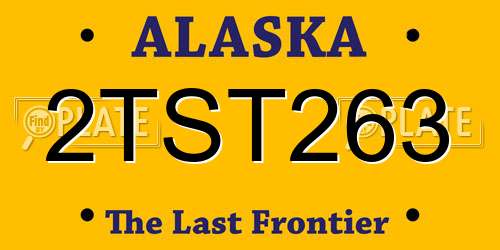 2TST263 Alaska License Plate