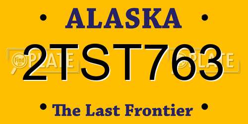 2TST763 Alaska License Plate