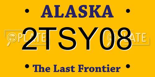 2TSY08 Alaska License Plate