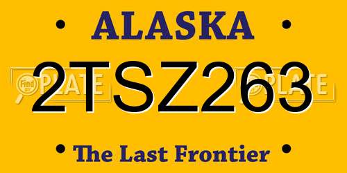 2TSZ263 Alaska License Plate