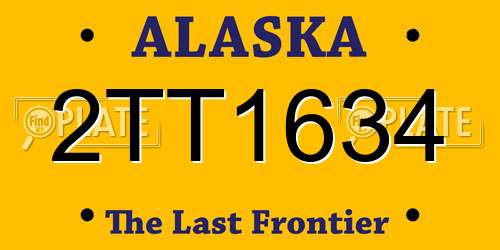 2TT1634 Alaska License Plate