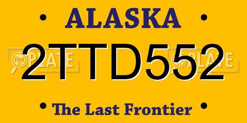 2TTD552 Alaska License Plate