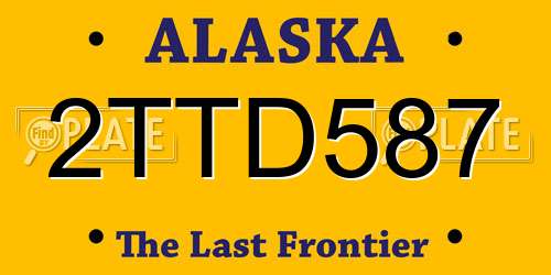 2TTD587 Alaska License Plate