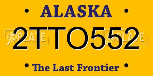 2TTO552 Alaska License Plate