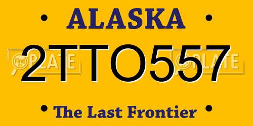 2TTO557 Alaska License Plate