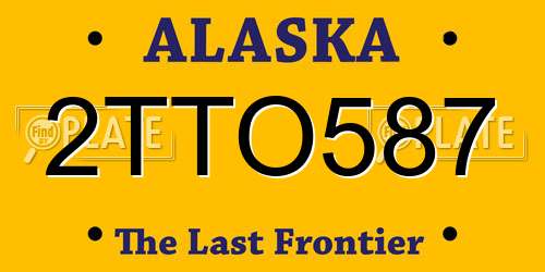 2TTO587 Alaska License Plate