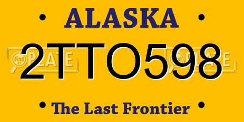 2TTO598 Alaska License Plate