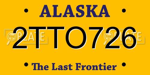 2TTO726 Alaska License Plate