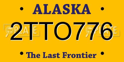 2TTO776 Alaska License Plate