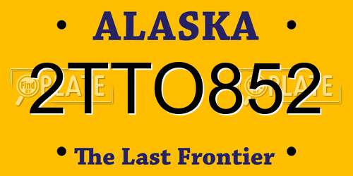 2TTO852 Alaska License Plate