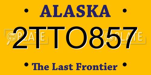 2TTO857 Alaska License Plate