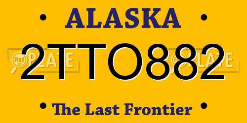 2TTO882 Alaska License Plate