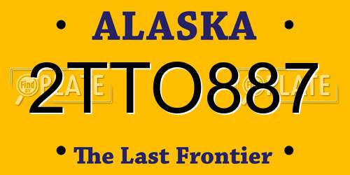 2TTO887 Alaska License Plate