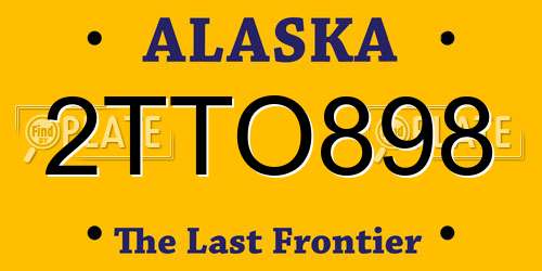2TTO898 Alaska License Plate