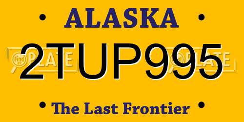 2TUP995 Alaska License Plate