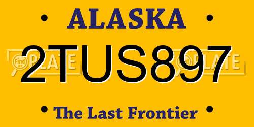 2TUS897 Alaska License Plate