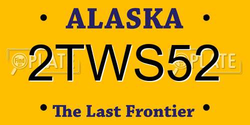 2TWS52 Alaska License Plate