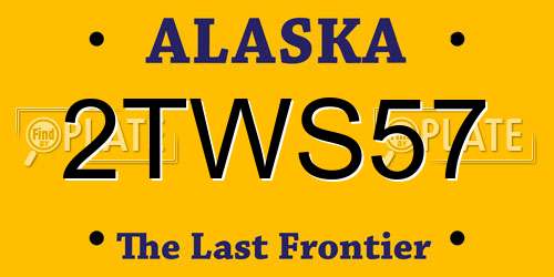 2TWS57 Alaska License Plate