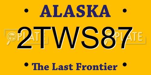 2TWS87 Alaska License Plate