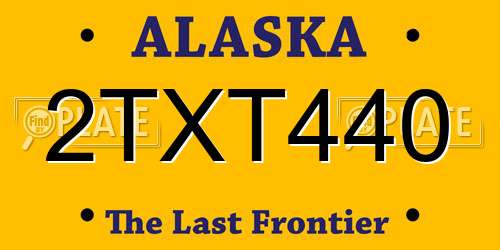 2TXT440 Alaska License Plate