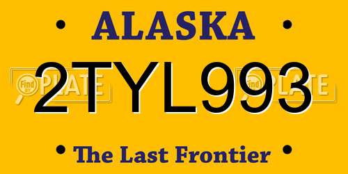 2TYL993 Alaska License Plate