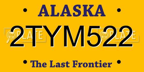 2TYM522 Alaska License Plate