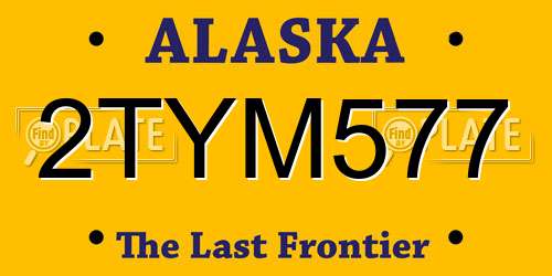 2TYM577 Alaska License Plate