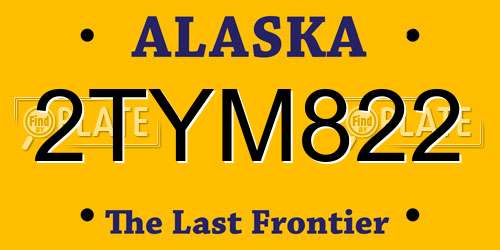 2TYM822 Alaska License Plate