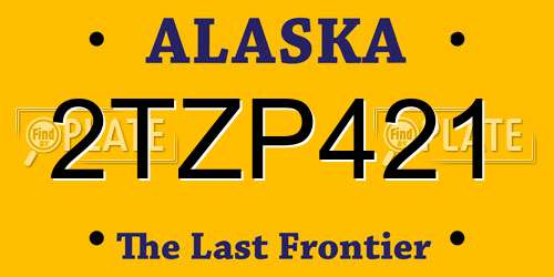 2TZP421 Alaska License Plate